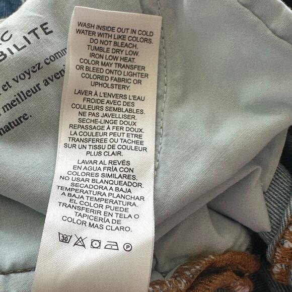 FRAME Sea Cut Off Waist Maxi Denim Skirt Raw Hem Front Slit 26 - Picture 14 of 15